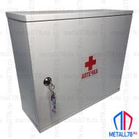 Аптечка металлическая настенная Metall78, В380хШ450хГ160 мм, 1 универсальная дверь, 2 регулируемые полки