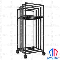 Дровница металлическая на колёсиках Metall78, В850×Ш400×Г300 мм
