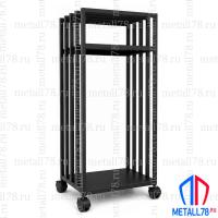 Дровница металлическая с полками на колёсиках Metall78, В850×Ш400×Г300 мм