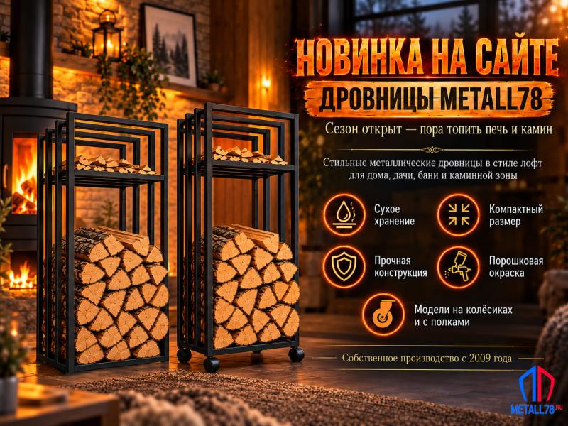 Отопительный сезон открыт - встречайте новинку Metall78: дровницы для дома и дачи