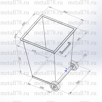 Контейнер для мусора 0,12 м3 (120 л) на колёсах