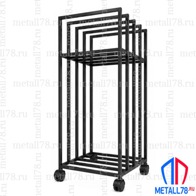 Дровница металлическая на колёсиках Metall78, В850×Ш400×Г300 мм