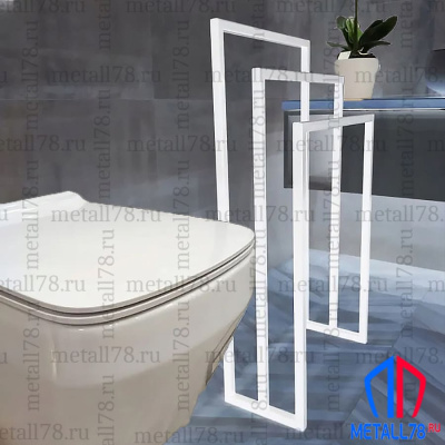 Полотенцесушитель на 3 полотенца, Держатель для полотенец, Полотенцедержатель, Вешалка, Вешалка в ванну для полотенец напольная, белый, В1100хШ500хГ300 мм