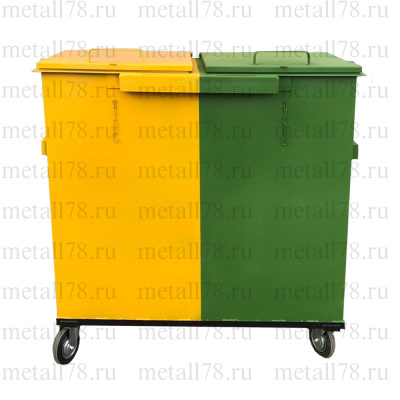 Контейнер для раздельного сбора мусора 0,75 м3, двухсекционный