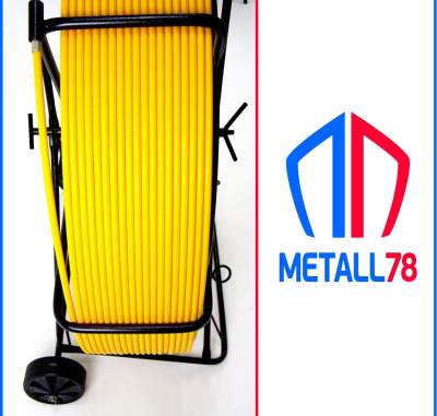 Протяжка для кабеля, D=11 мм L=250 м, на усиленной тележке "Стандарт" (протяжка кабельная, кондуктор, УЗК)