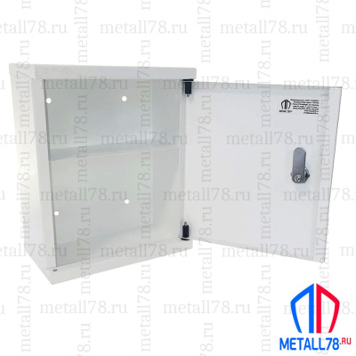 Аптечка металлическая настенная Metall78, 250х200х125 мм, шкаф первой помощи для дома, офиса, производства, фиксированная полка (вариант 1)