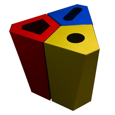 Урна для раздельного сбора мусора 3-х секционная