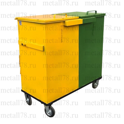 Контейнер для раздельного сбора мусора 0,75 м3, двухсекционный