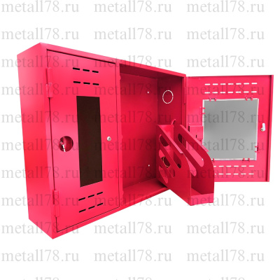 Пожарный ящик для рукава и огнетушителя, навесной