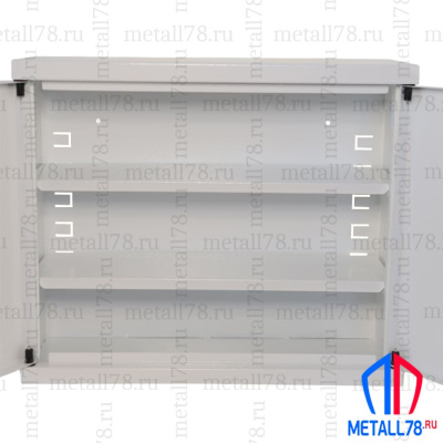 Аптечка металлическая настенная Metall78, шкаф первой помощи для дома и офиса, В38хШ45хГ16 см, 2 универсальные двери, 2 регулируемые полки