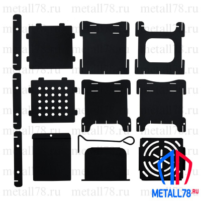 Печь, Щепочница, "СТАНДАРТ", с дверкой, зольником и кочергой (окрашенная)