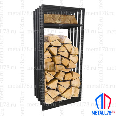 Дровница металлическая с полками Metall78, В800×Ш400×Г300 мм