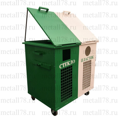 Контейнер для раздельного сбора мусора 1,1 м3, двухсекционный