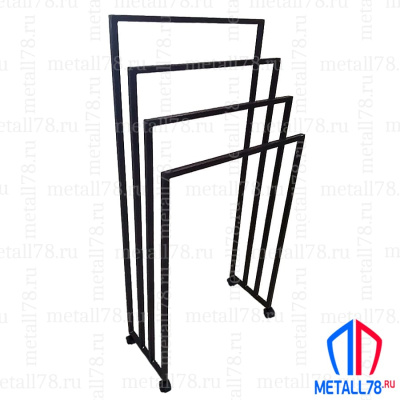 Полотенцесушитель на колёсиках на 4 полотенца, Держатель для полотенец, Вешалка в ванну для полотенец напольная, В1000хШ500хГ240 мм