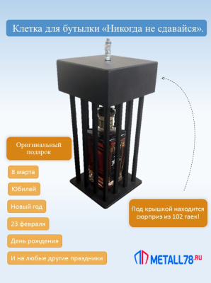 Клетка для бутылки, "Никогда не сдавайся", 102 гайки