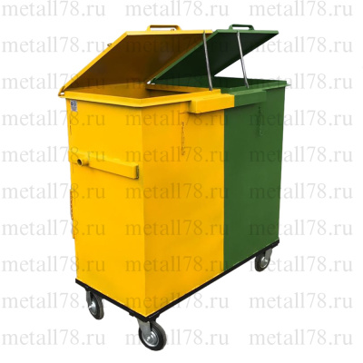 Контейнер для раздельного сбора мусора 0,75 м3, двухсекционный