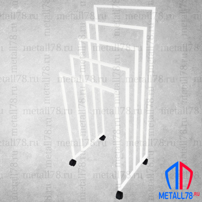 Полотенцесушитель на колёсиках на 5 полотенец, Держатель для полотенец, Полотенцедержатель, Вешалка, Вешалка в ванну для полотенец напольная, В1250хШ500хГ400 мм