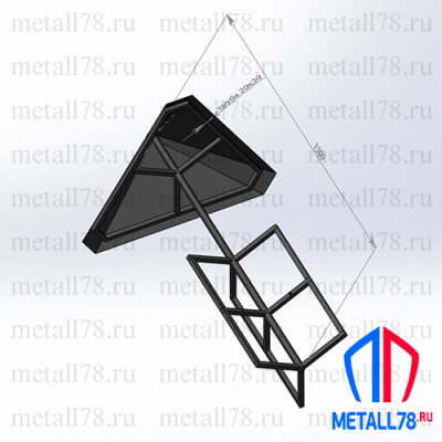 Зонтик для урны 3-х секционной