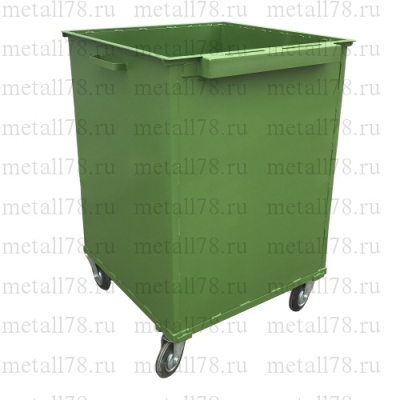 Контейнер для мусора, 0,75 м3, квадратной формы