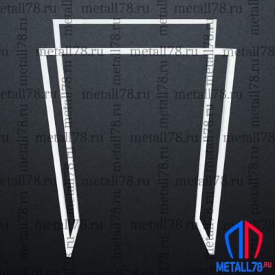 Полотенцесушитель на 2 полотенца, Держатель для полотенец, Полотенцедержатель, Вешалка, Вешалка в ванну для полотенец напольная, белый, В1000хШ500хГ240 мм