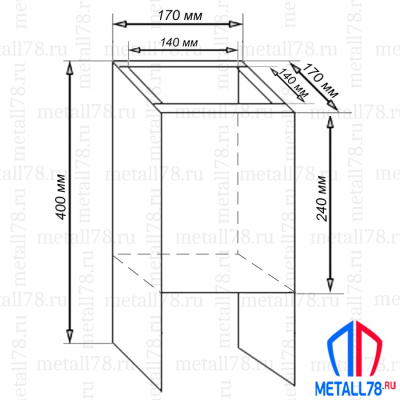 Подставка для огнетушителя ПО-10 (сборно-разборная) В400хШ170хГ170 мм