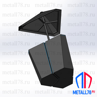 Зонтик для урны 3-х секционной