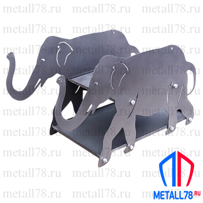 Подставка для вертикального мангала "Слоны" (неокрашенная)