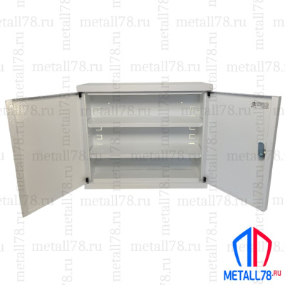 Аптечка металлическая настенная Metall78, шкаф первой помощи для дома и офиса, В38хШ45хГ16 см, 2 универсальные двери, 2 регулируемые полки