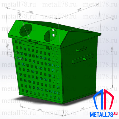 Контейнер для раздельного сбора отходов (пластик) 1,1 м3