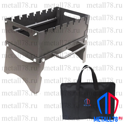 Мангал складной (400x250x310 мм) с чехлом, неокрашенный