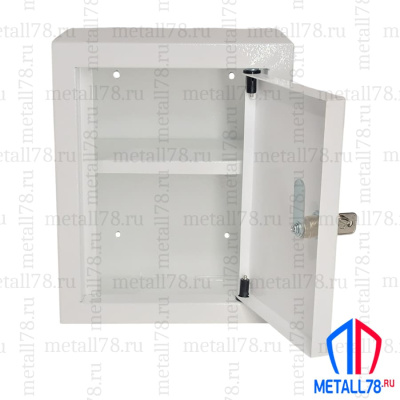 Аптечка металлическая настенная Metall78, 250х200х125 мм, шкаф первой помощи для дома, офиса, производства, фиксированная полка (вариант 2)