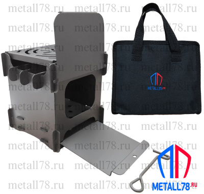 Печь, Щепочница, СТАНДАРТ, с дверкой, зольником и кочергой, с чехлом (неокрашенная)